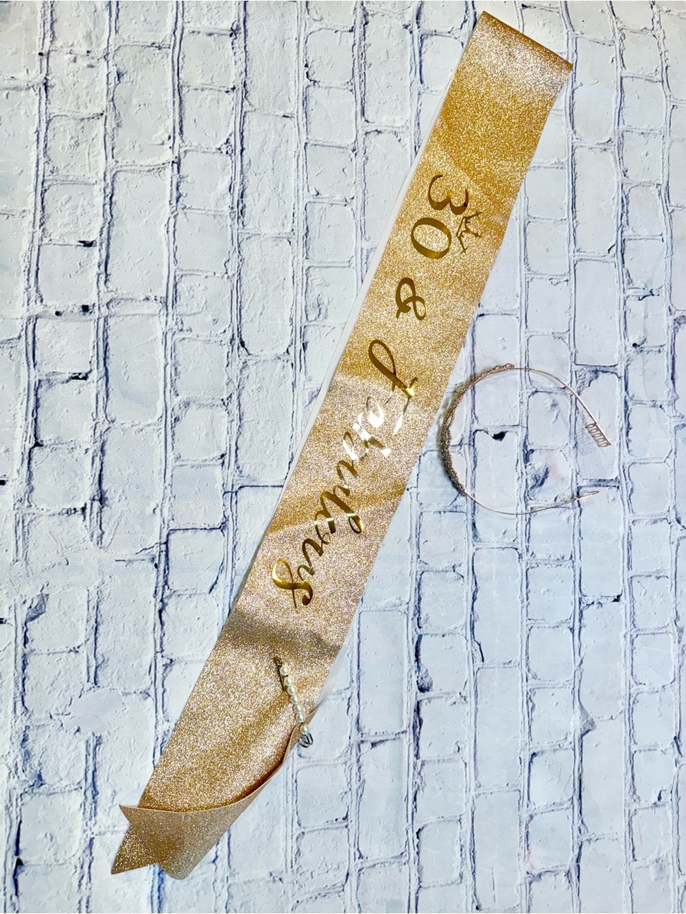 "30 & Fabulous" birthday party sash and crown